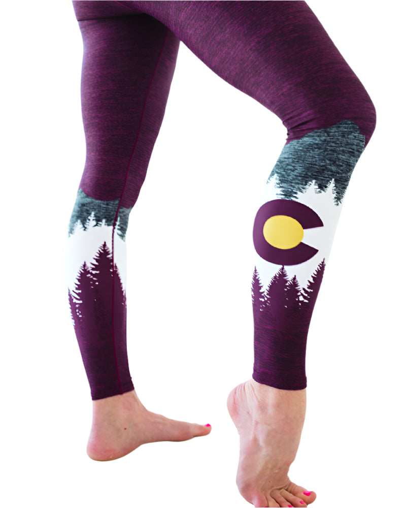colorado threads Burgundy Native Yoga Pants