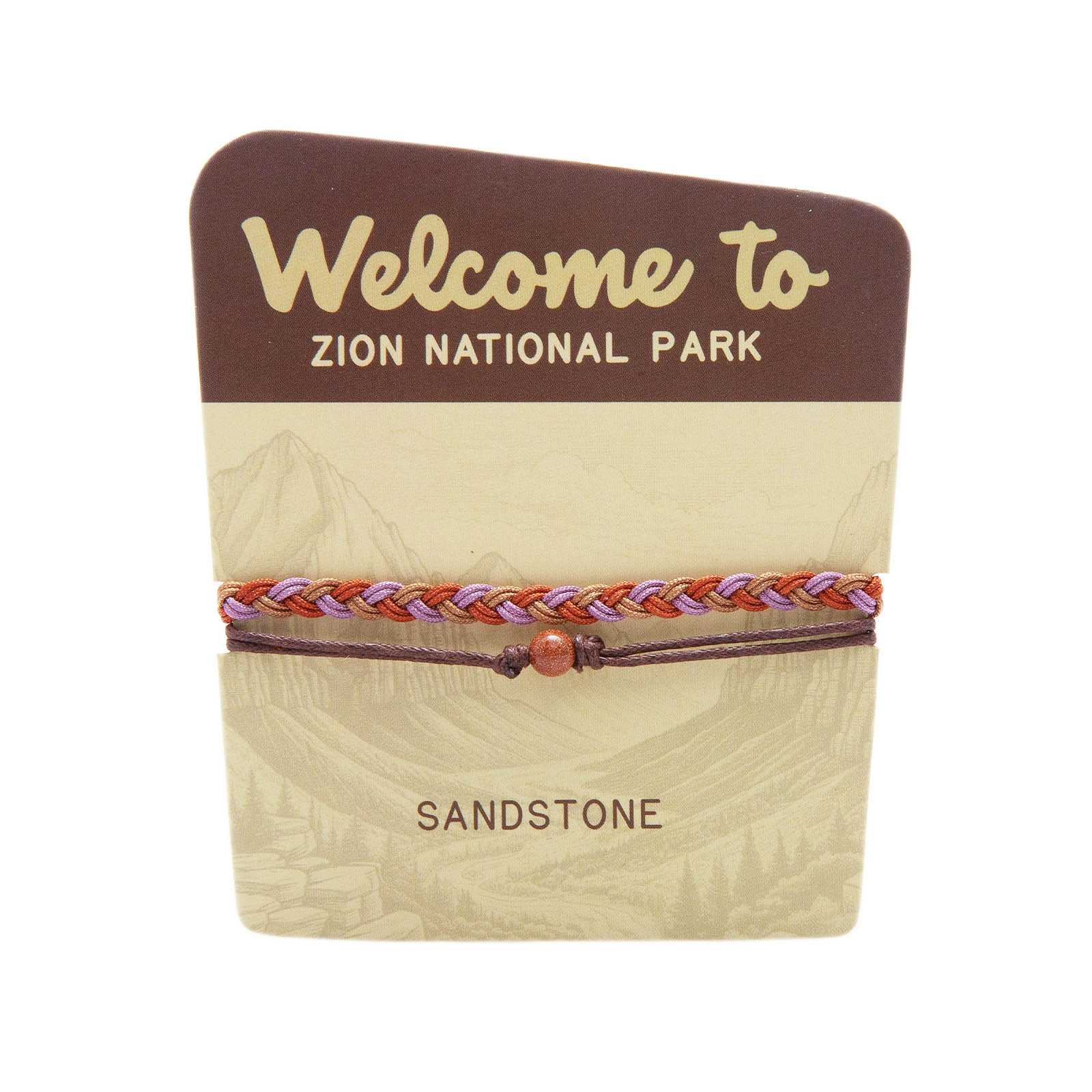 Bracelet on a card with 'Welcome to Zion National Park' text