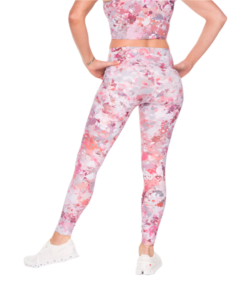 Pink Watercolor Bliss Yoga Leggings - Colorado Threads