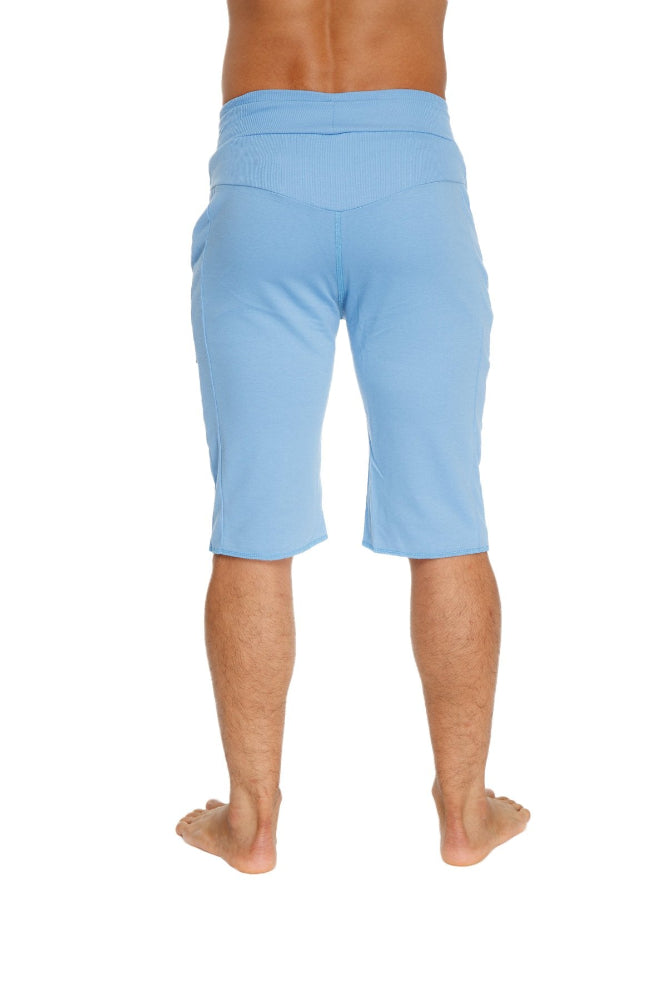 Light Blue Long Yoga Shorts