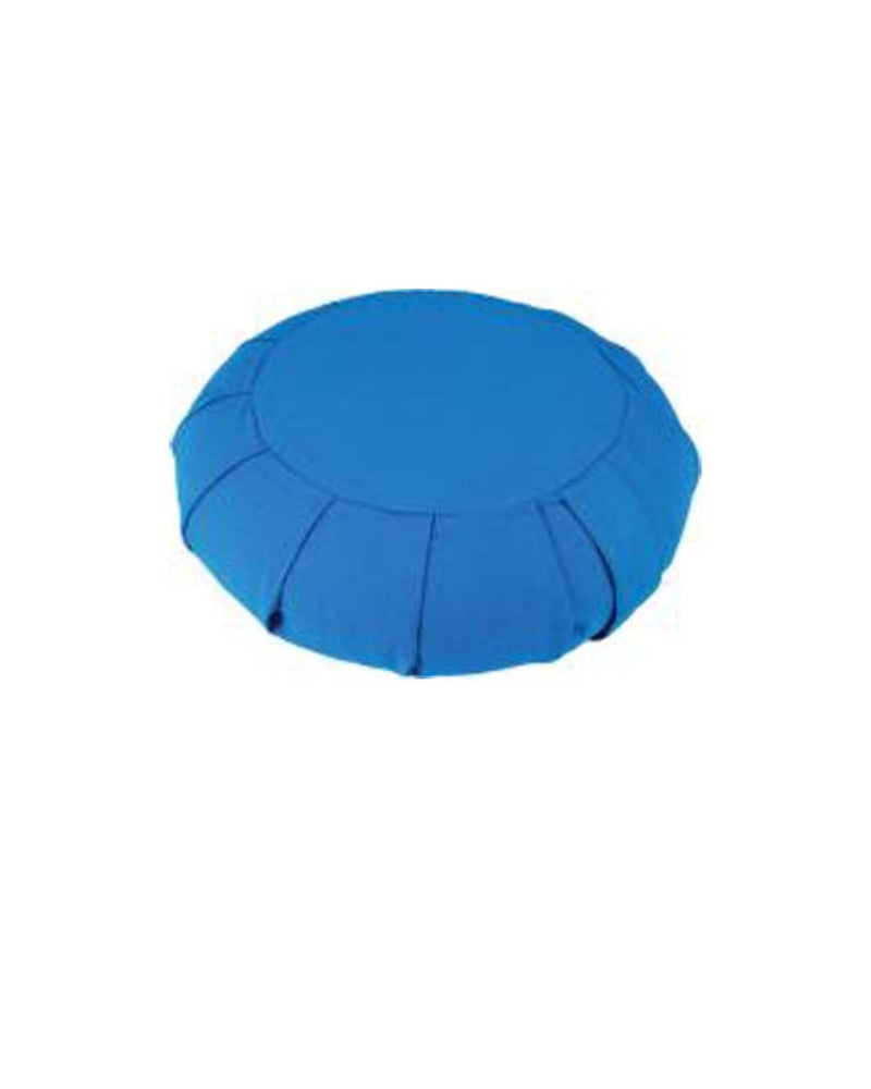Blue meditation pillow on a white background