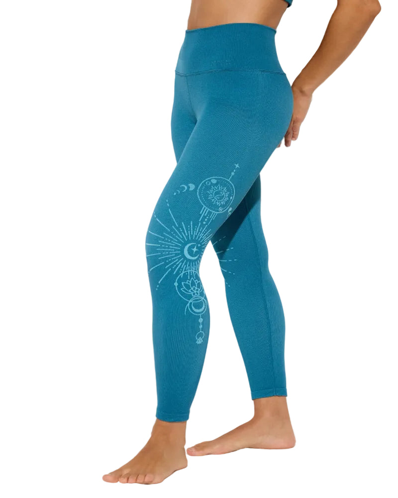 Spiritual Gangster Lunar Seamless Icon high-waisted legging with elegant lunar map print