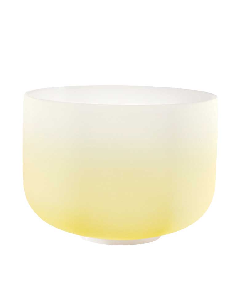 sound healing lab 12" Yellow Solar Plexus Chakra Crystal Singing Bowl - 440 Hz Note E