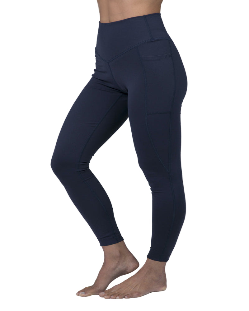 womens yoga leggings in navy blue
