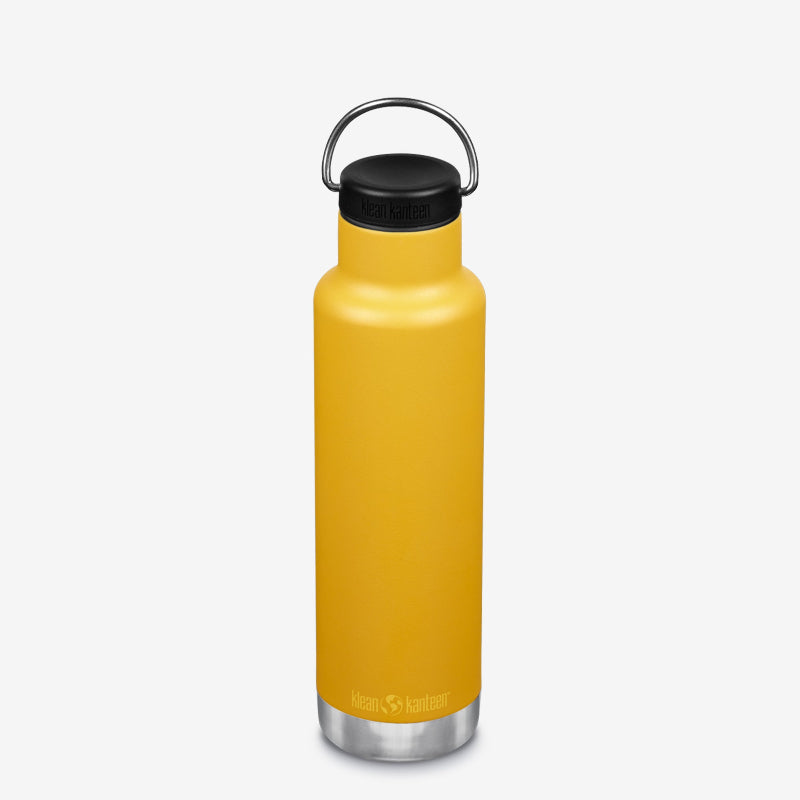 Yellow Insulated Water Bottle with Loop Cap - Klean Kanteen