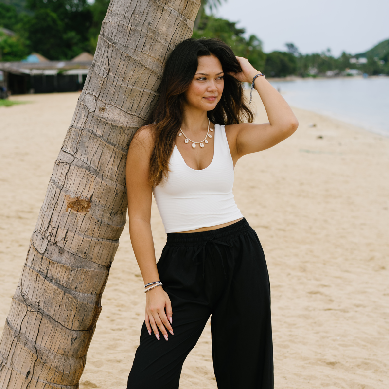 Pearl Restore Ribbed Tank - Lotus & Luna