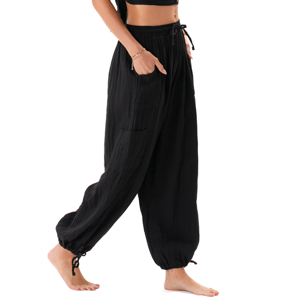 Black Cotton Cargo Pants