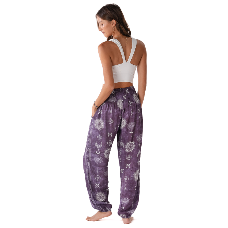 Purple Mandala Moon Pants - Lotus & Luna