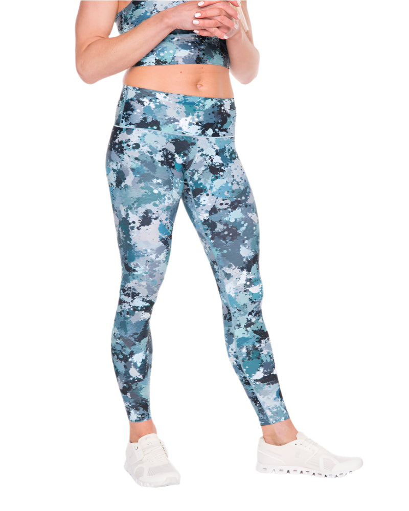 Blue Watercolor Bliss Yoga Pants - Colorado Threads