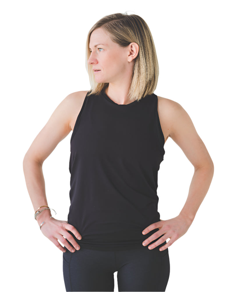 black yoga tank tops
