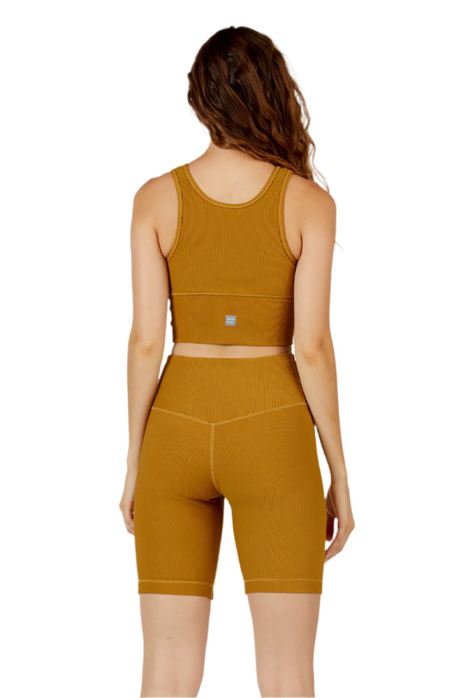 Honey Brown High-Waist Biker Short