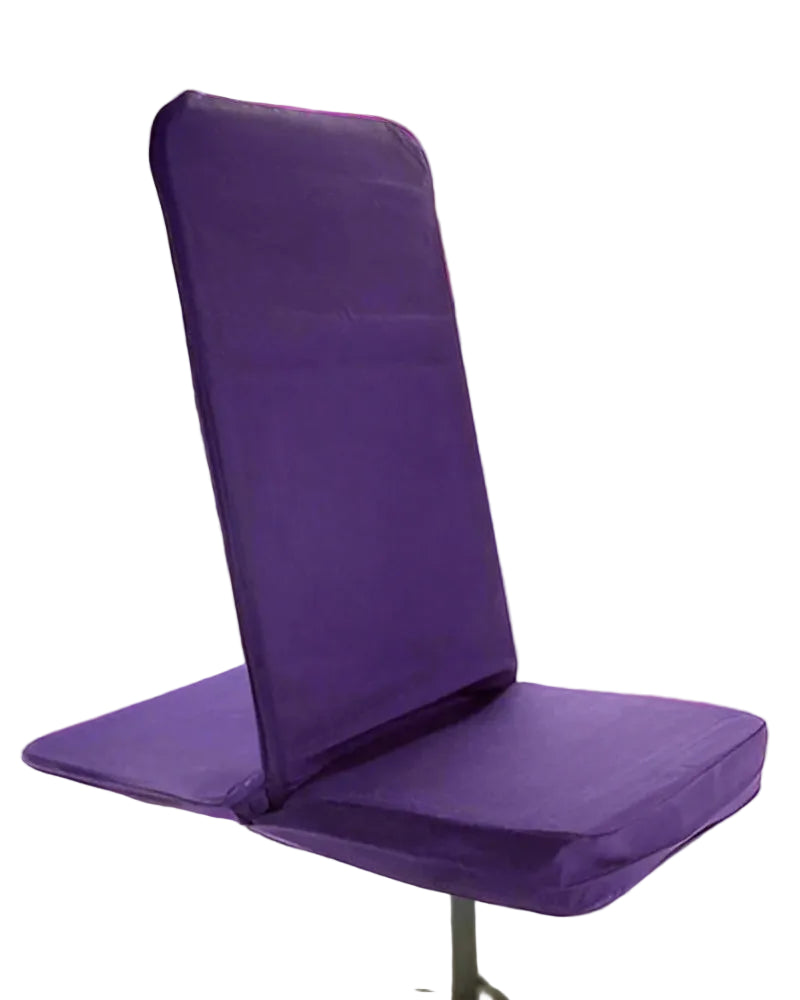 Purple seat and backrest in a library setting