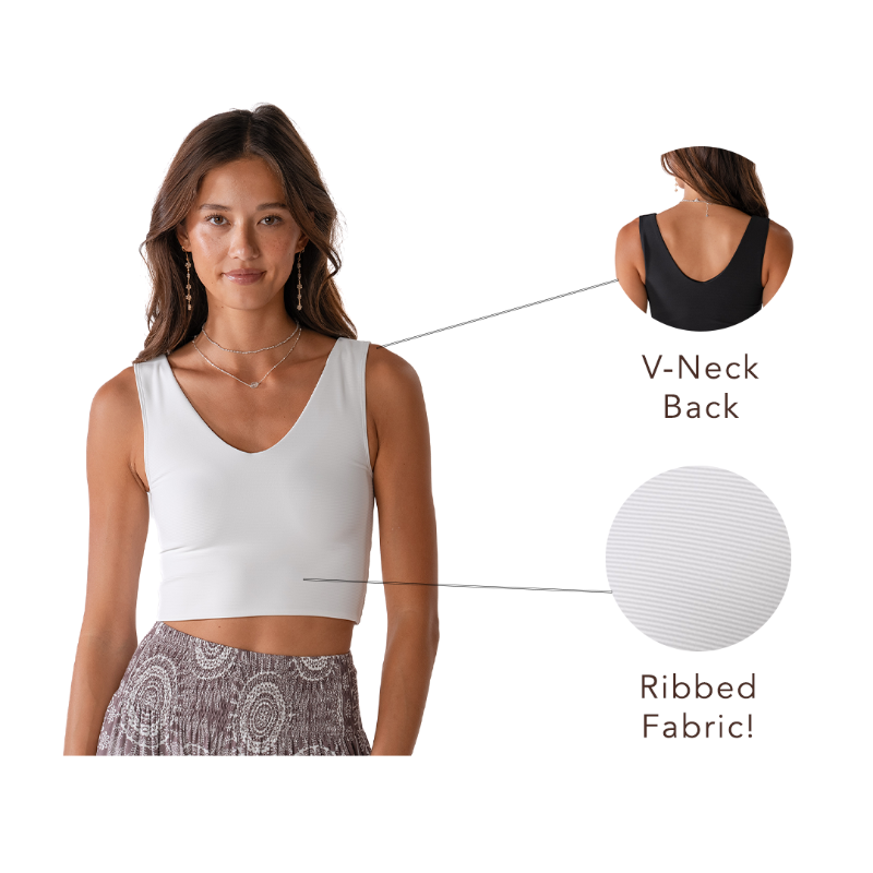 Pearl Ribbed Yoga Tank - Lotus & Luna