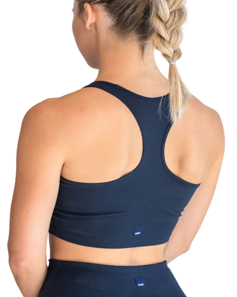 V Neck Bra Top - navy