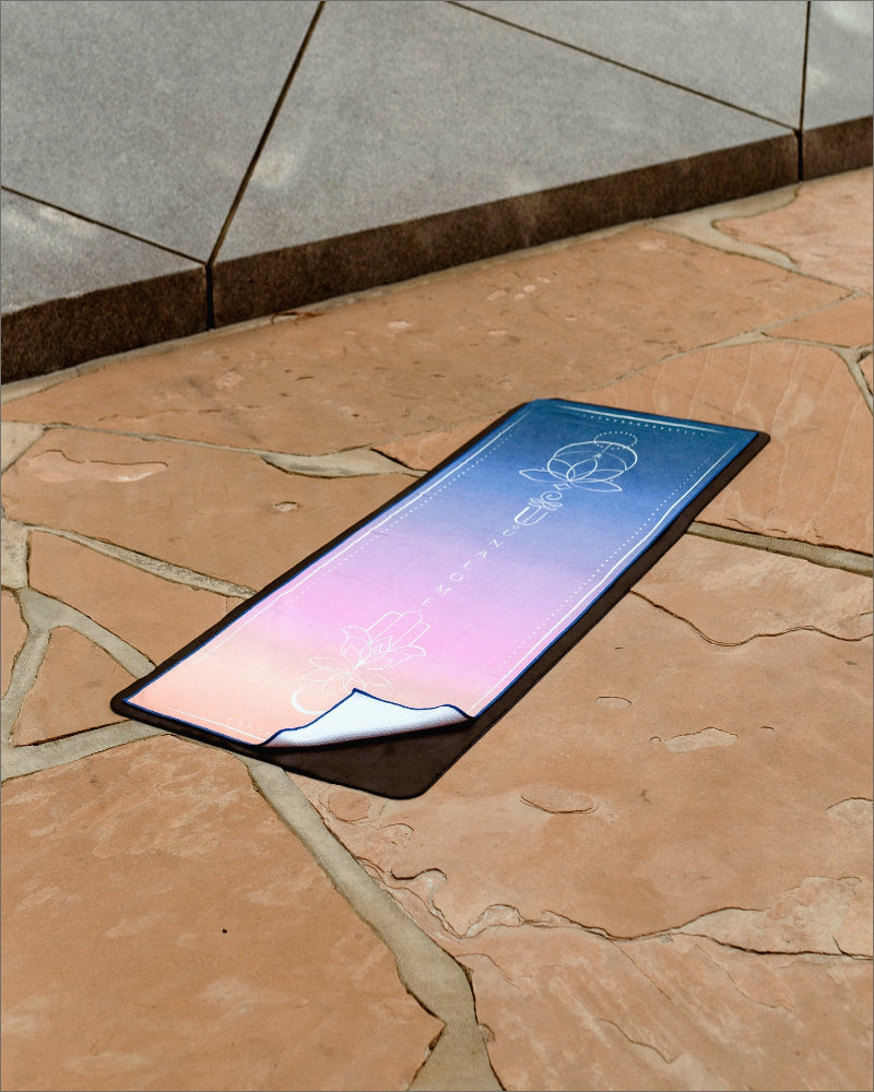 sunset yoga mat towel