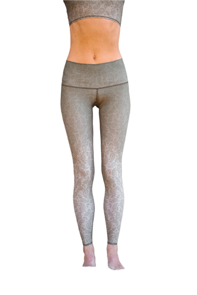 Green Camo Paisley Hot Yoga Leggings