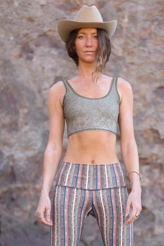 Sage Paisley Lightweight Yoga Tank