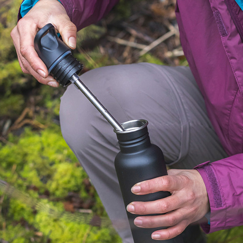 Stainless Steel Straw Classic Sports Water Bottle - Kleen Kanteen 