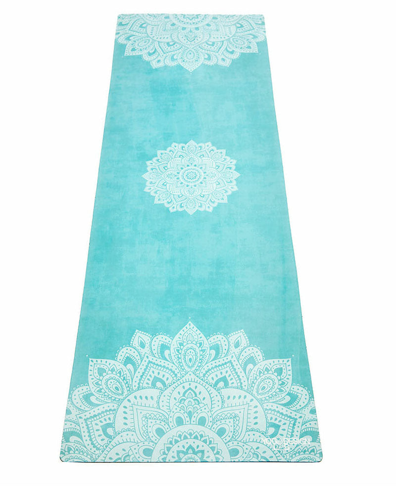 Yoga Design Lab Combo Yoga Mat: 2-in-1 (Mat + Towel) - Mandala Turquoise