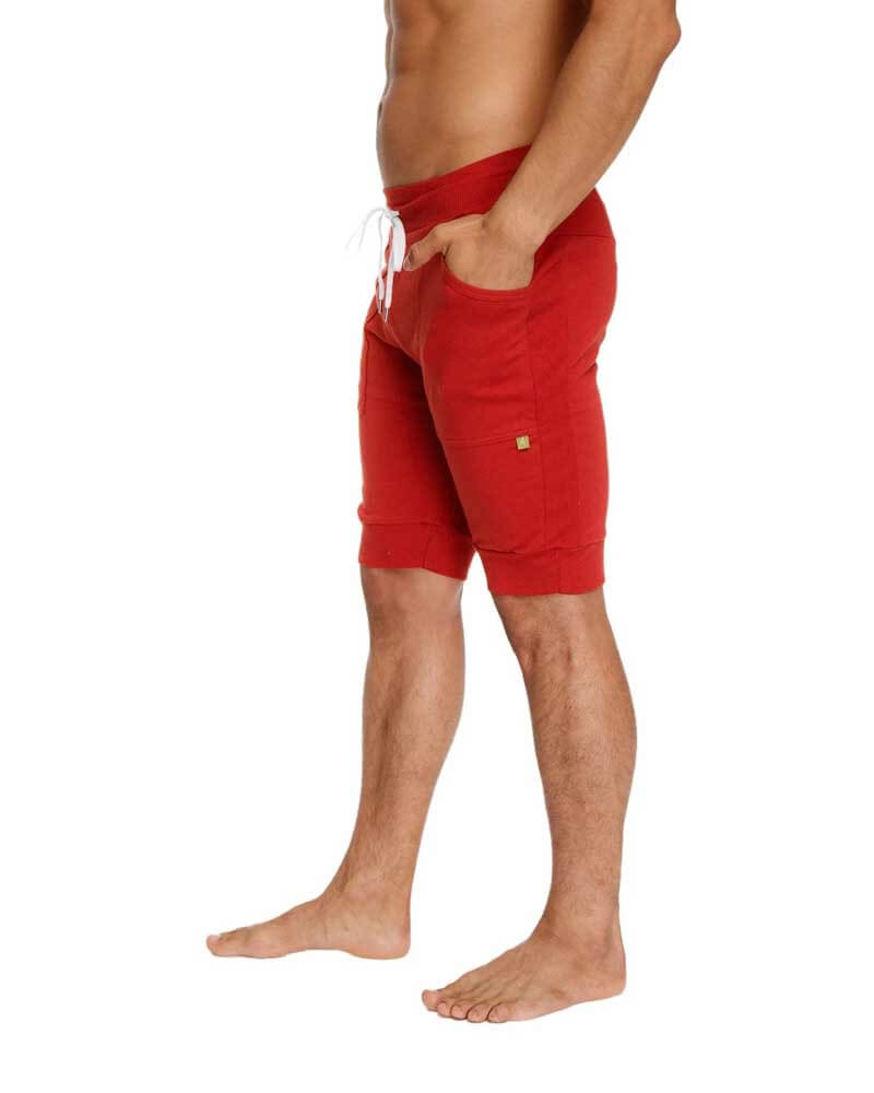Red Mens Yoga Shorts