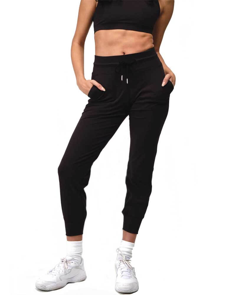 Onyx Black Pocket High-Waist Joggers