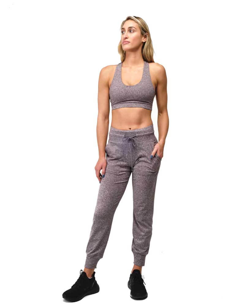 Heather High-Waist Joggers with pockets