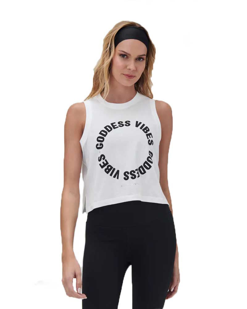 Spiritual Gangster Goddess Vibes Box Crop Tank - Mukha Yoga