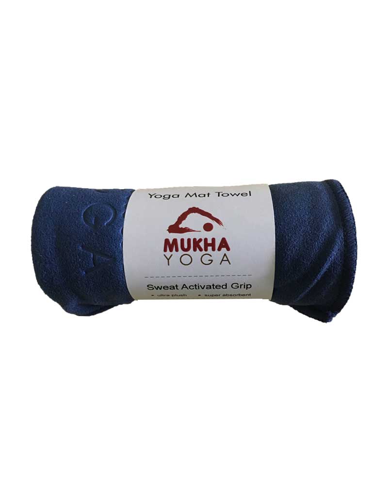 Mukha Yoga hand Towel - Navy Azul