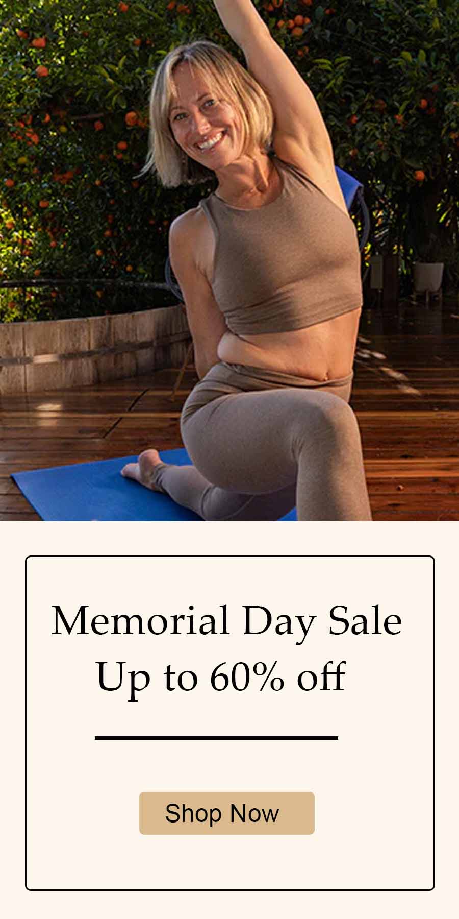 memorial yoga sale