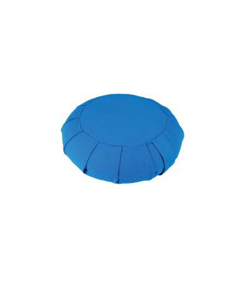 Blue meditation pillow on a white background