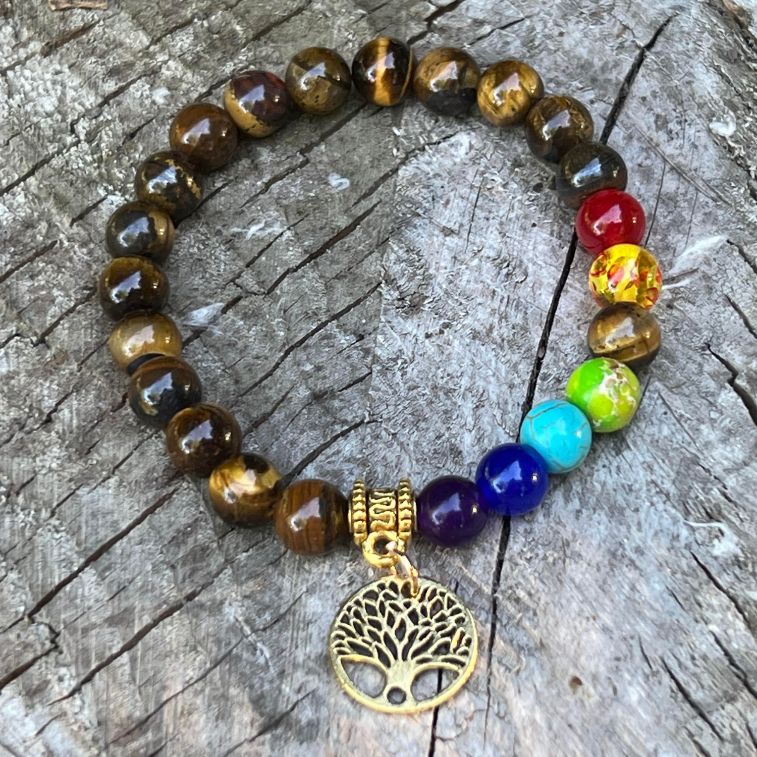 Natural Tiger Eye Gemstone Bead Chakra Bracelet Jasper Heal Reiki Stone Jewelry