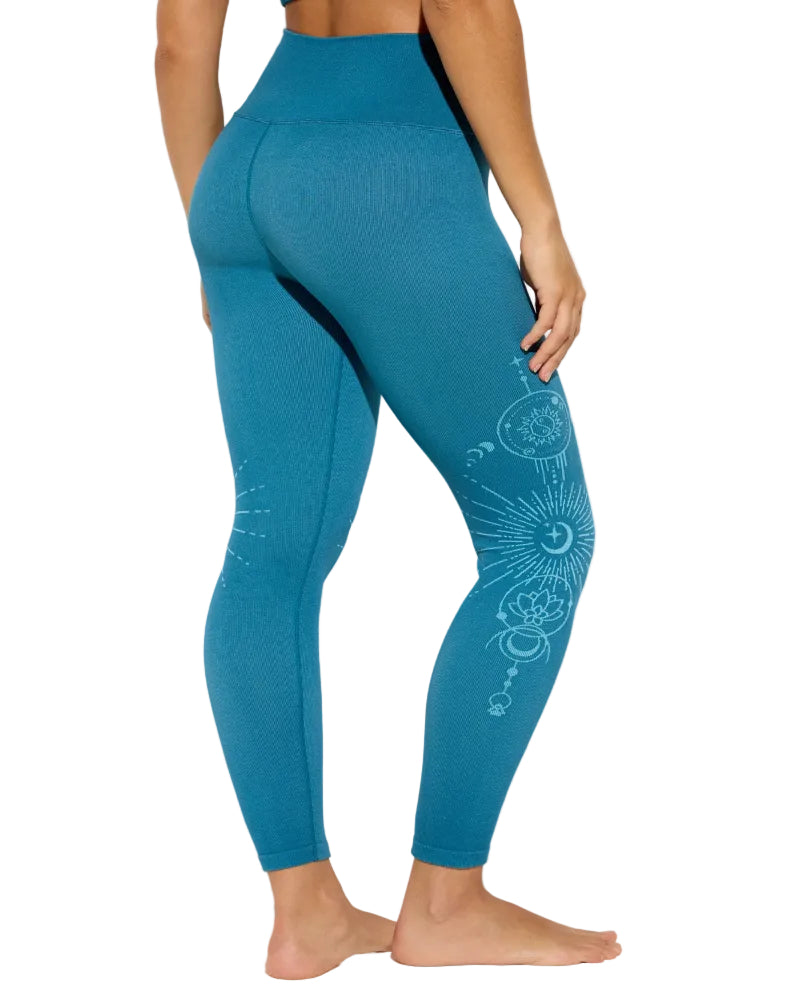 Woman wearing Spiritual Gangster Lunar Seamless Icon legging in yoga pose