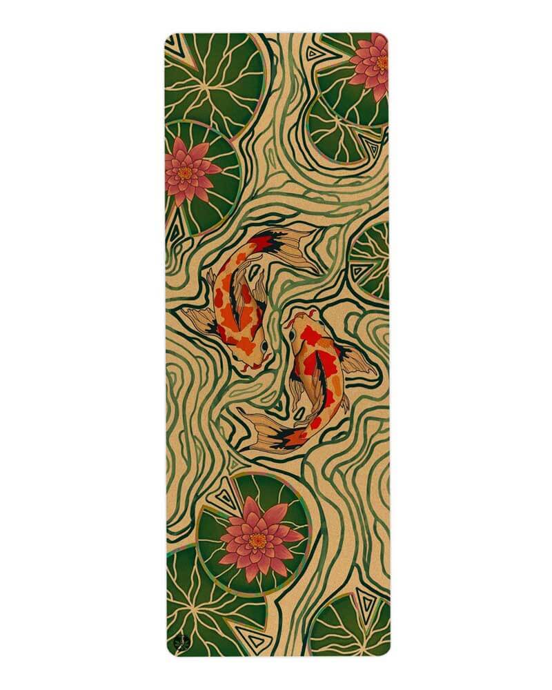 Yoloha Pond of Harmony Aura Cork Yoga Mat + Plant Foam