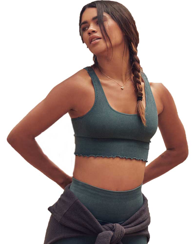 Spiritual Gangster Crop Top in Green | Mukha Yoga