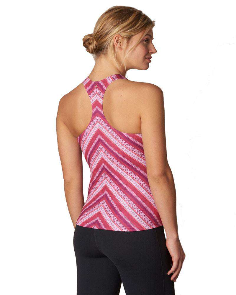 Prana Boost Red Serenity Printed Yoga Top - Mukha Yoga