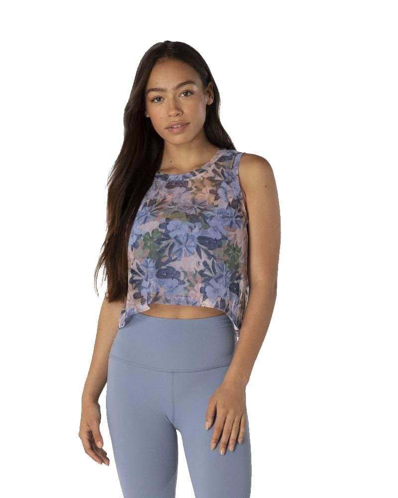 Beyond YogaBeyond YogaBotanical Bouquet Mesh Balanced Cropped TankMukha Yoga