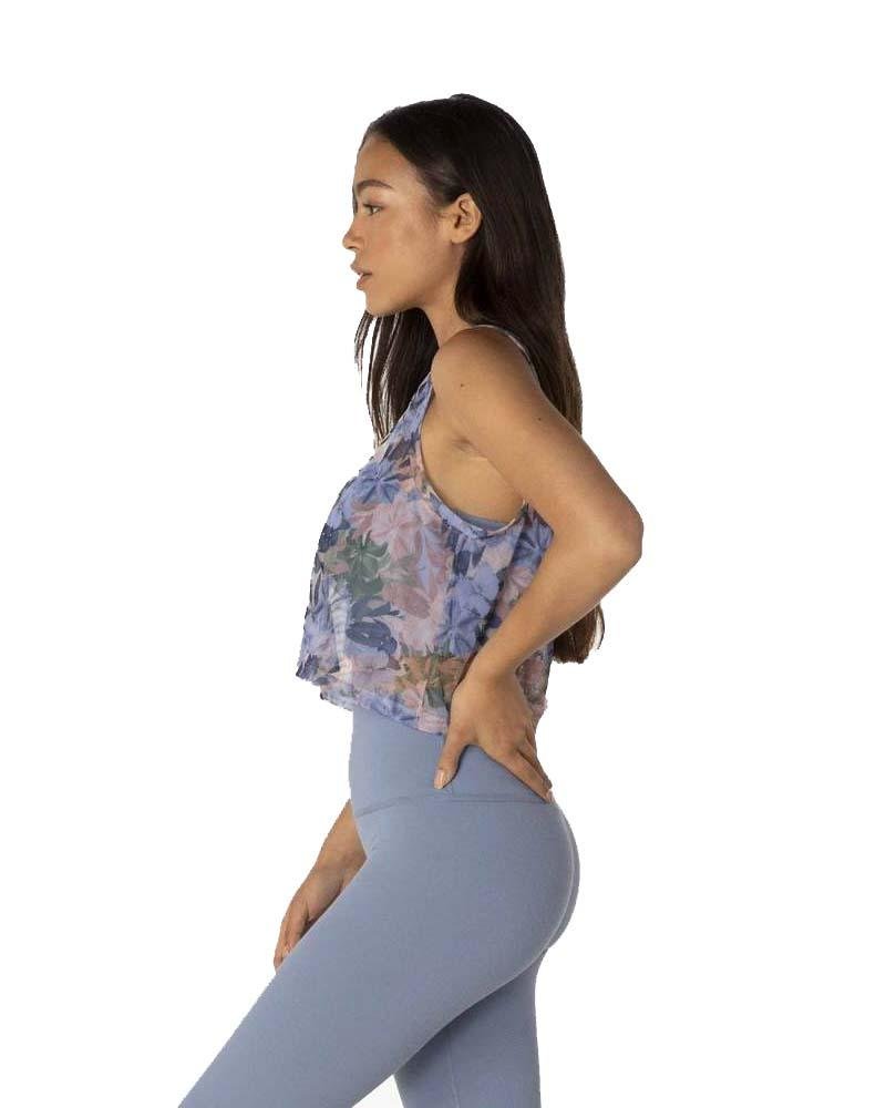 Beyond YogaBeyond YogaBotanical Bouquet Mesh Balanced Cropped TankMukha Yoga