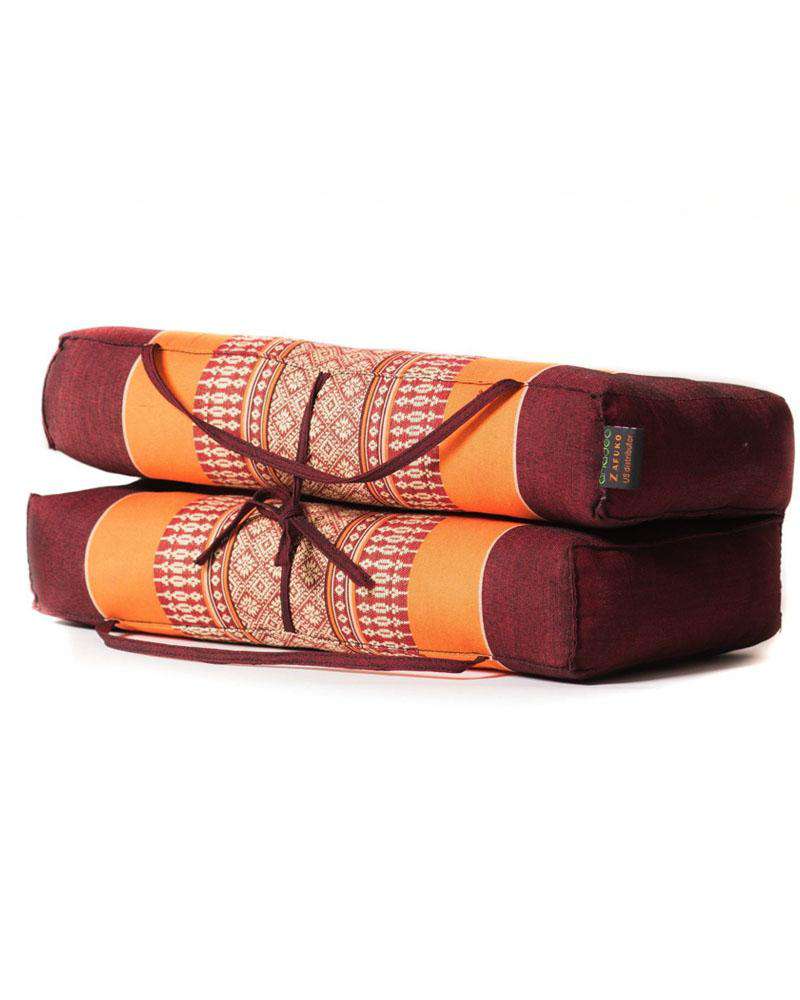 Zafuko Foldable Meditation Cushion - Orange/Burgundy