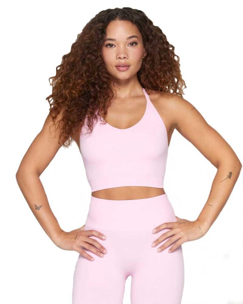 Spiritual Gangster Icon T-Back Sports Bra - Paradise Pink