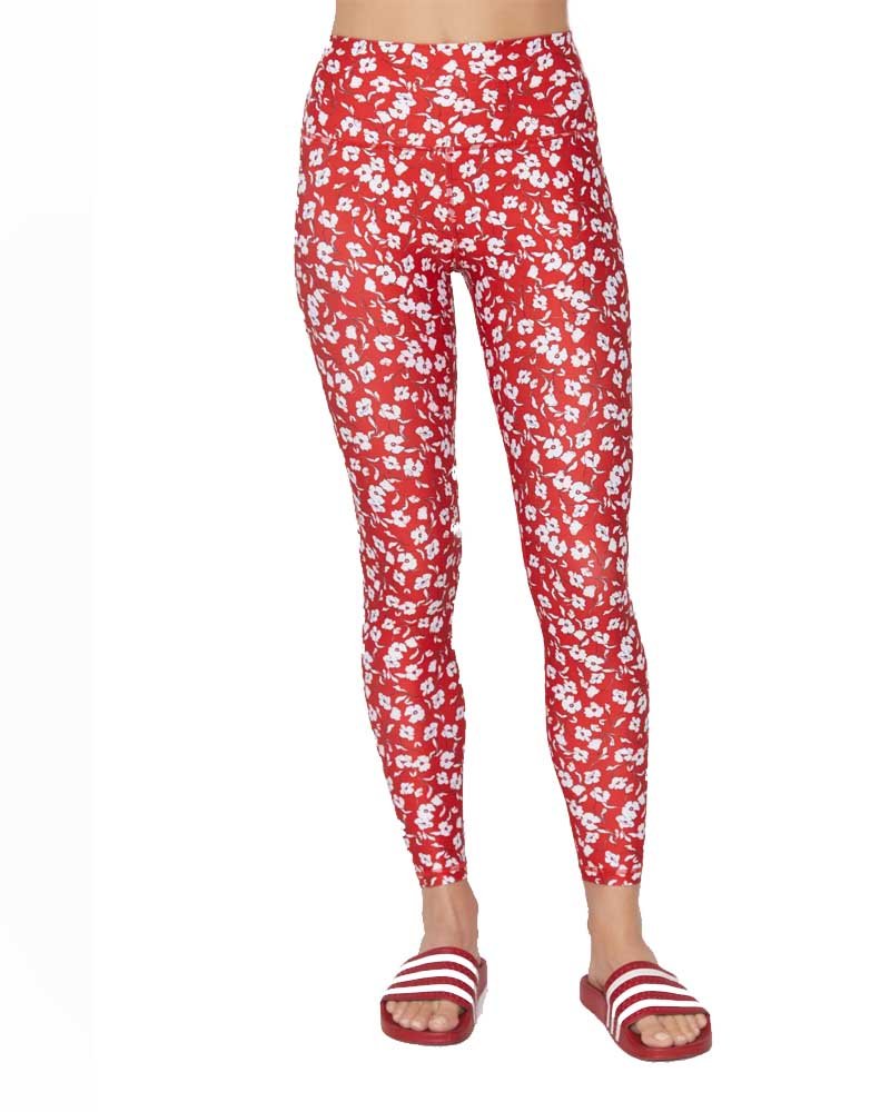 Spiritual Gangster Red Verona Floral Intent HW Legging -Floral Print