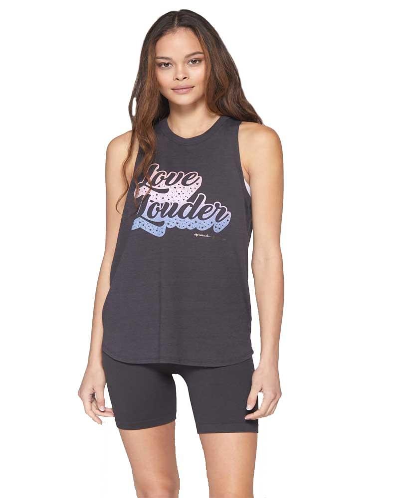 Spiritual Gangster Love Louder Movement Tank - Vintage Black