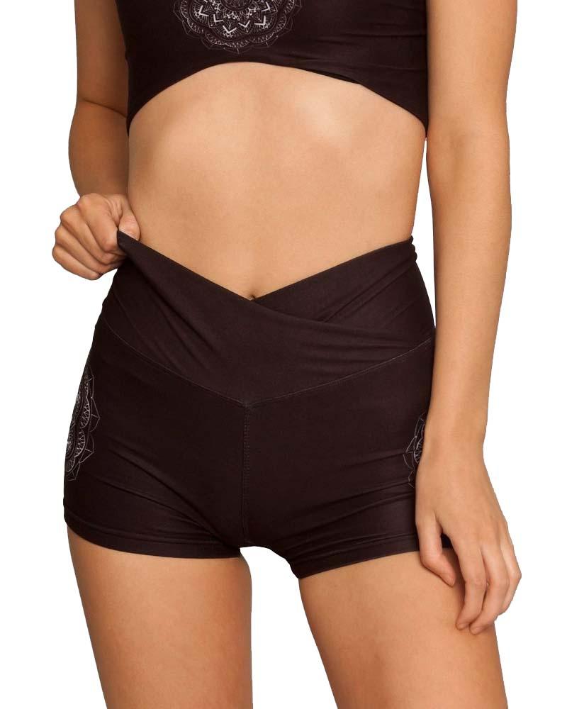 Wolven Threads Luna Crossover High-Waisted Short - Mukha Yoga