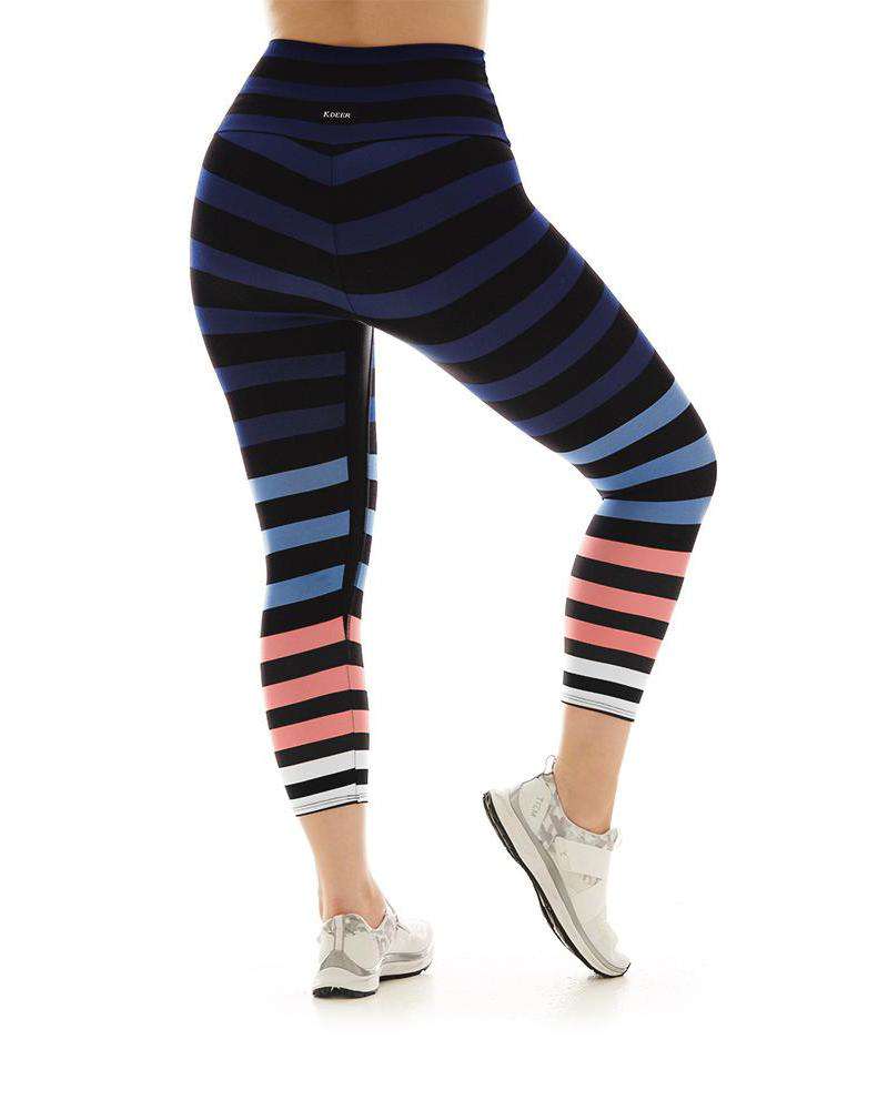 K Deer Molly Striped Capri - Mukha Yoga