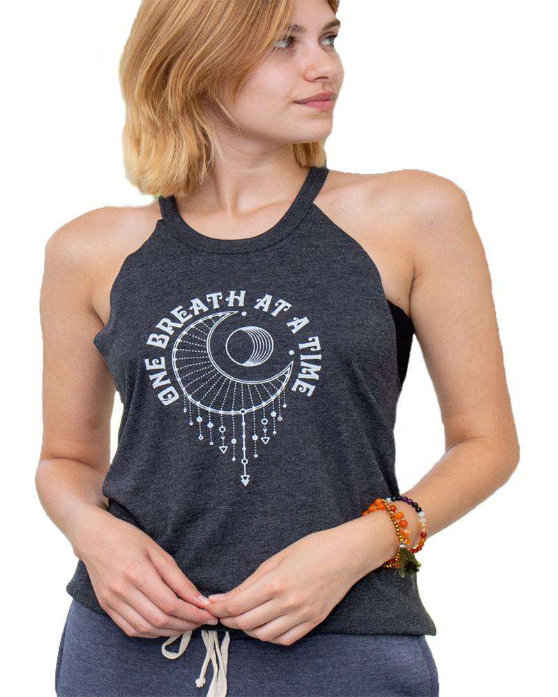 Super Love TeesOne Breath at a Time Halter Tank - Mukha Yoga