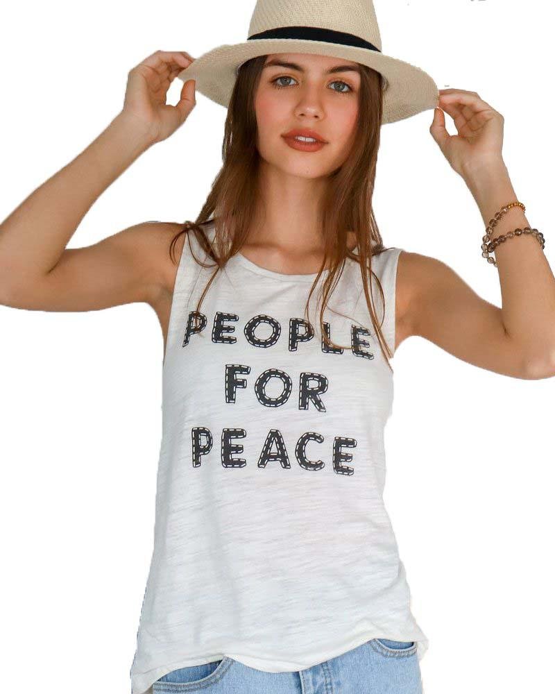 Super Love TeesPeople for Peace Muscle Tee - Mukha Yoga