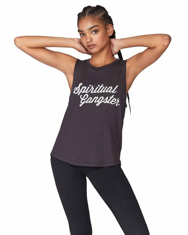 Spiritual GangsterSG Script Muscle Tank - Mukha Yoga