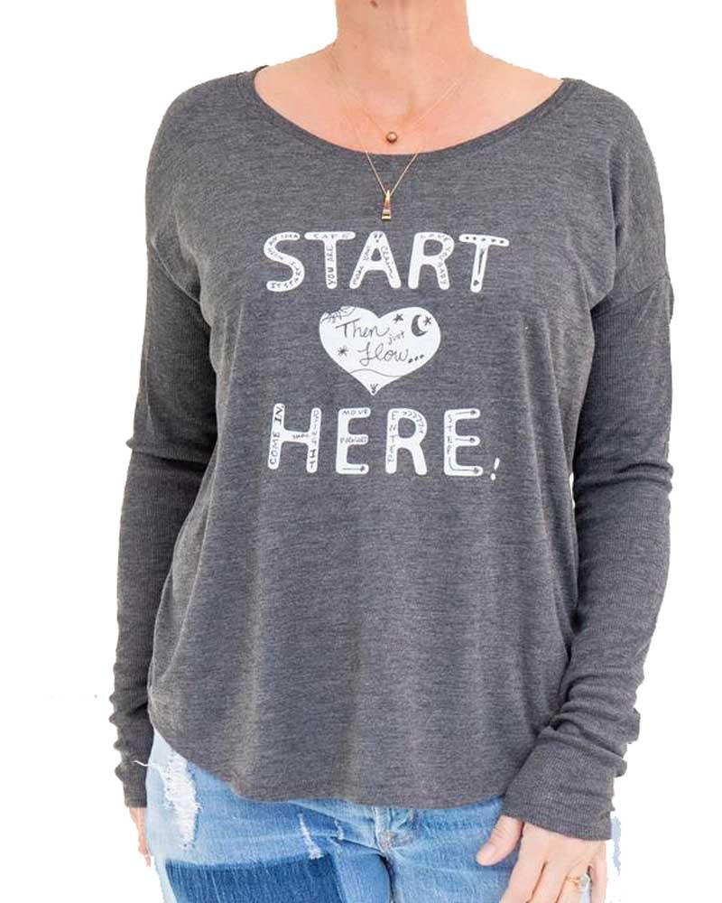 Super Love TeesStart Here Pullover - Mukha Yoga