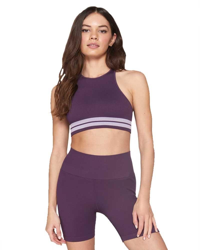 Spiritual Gangster Purple Stripe Self Love Bra - Mukha Yoga