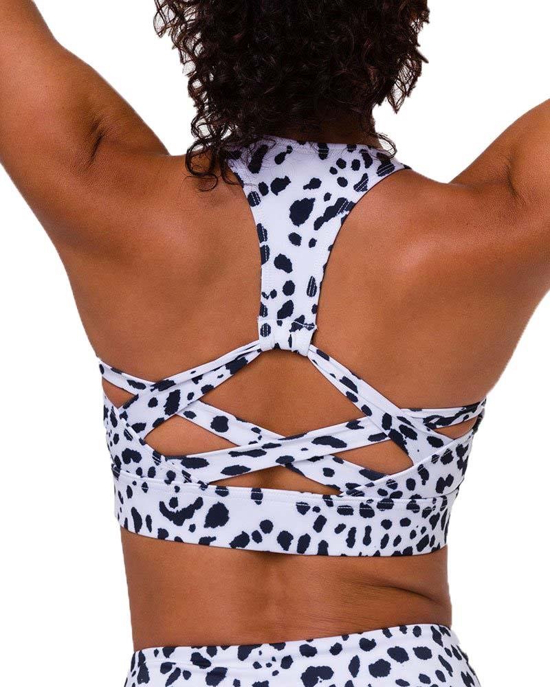 Onzie Navy Cheetah Warrior Bra - Mukha Yoga