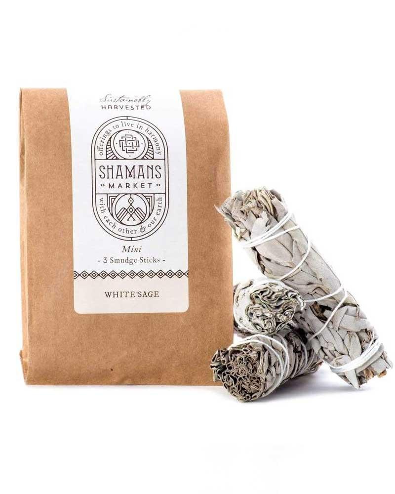 Shamans MarketWhite Sage Smudge Stick Mini 3 Pack - Mukha Yoga